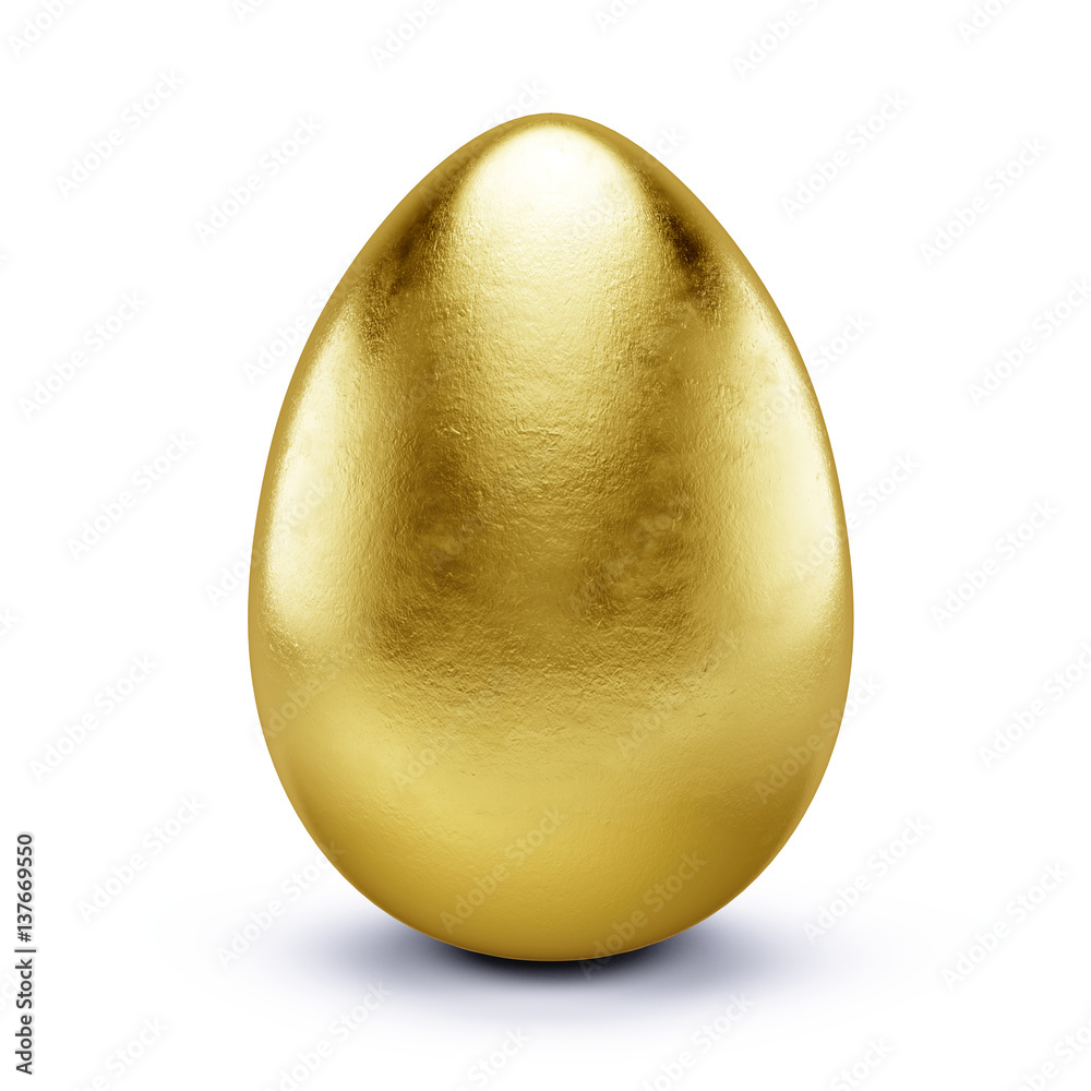 Obraz na płótnie Golden egg isolated on white - 3d render