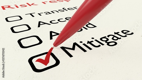 Risk response checklist with mitigate ticked