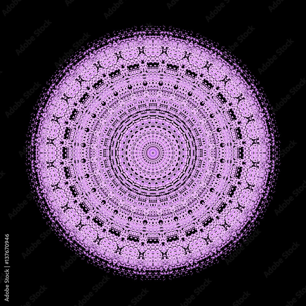 Obraz premium Mandala in Lila, Flieder, Rosa, Schwarz, Vorlage, Hintergrund, Meditation, Hypnose, Trance, Yoga, Ayurveda, Entspannung, Relaxen, Ornament, Muster, Häkeln, Decken, Fensterbild, Einladung, Postkarte