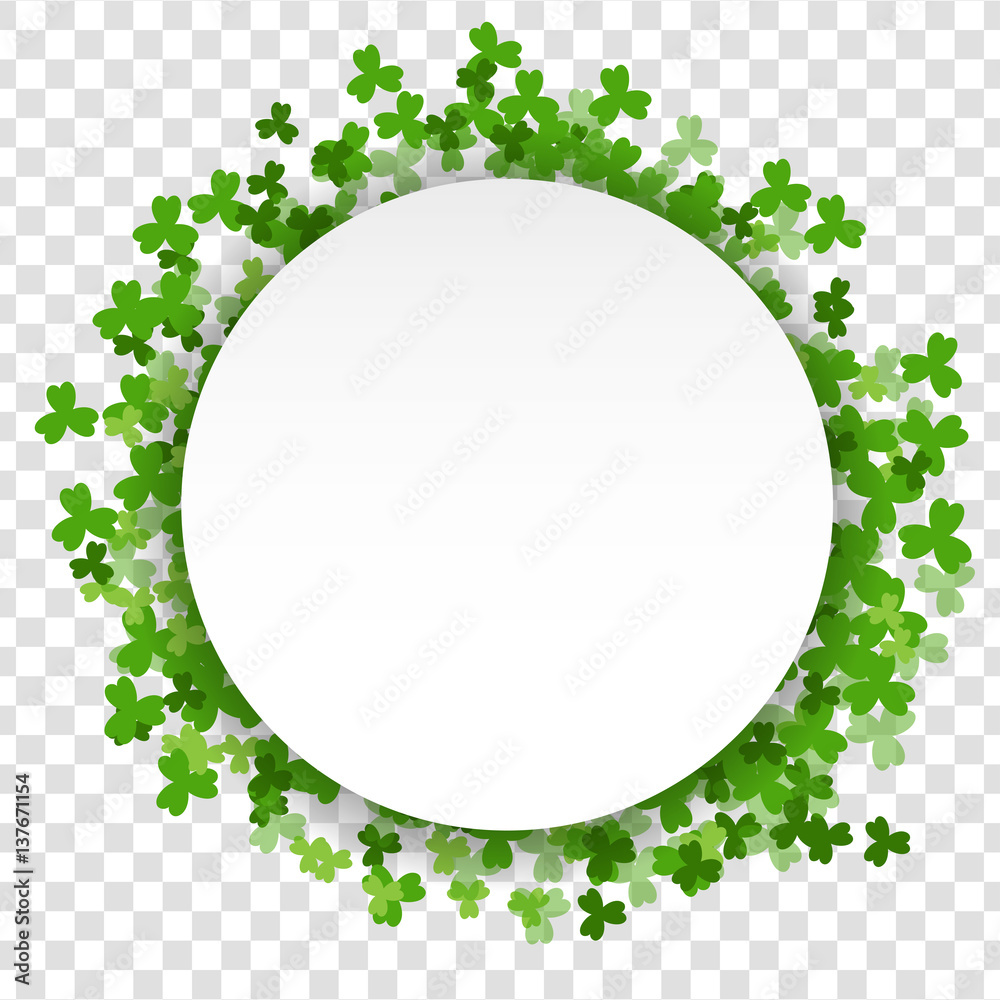 White St Patrick Day green clover empty frame White St Patrick Day green clover empty frame