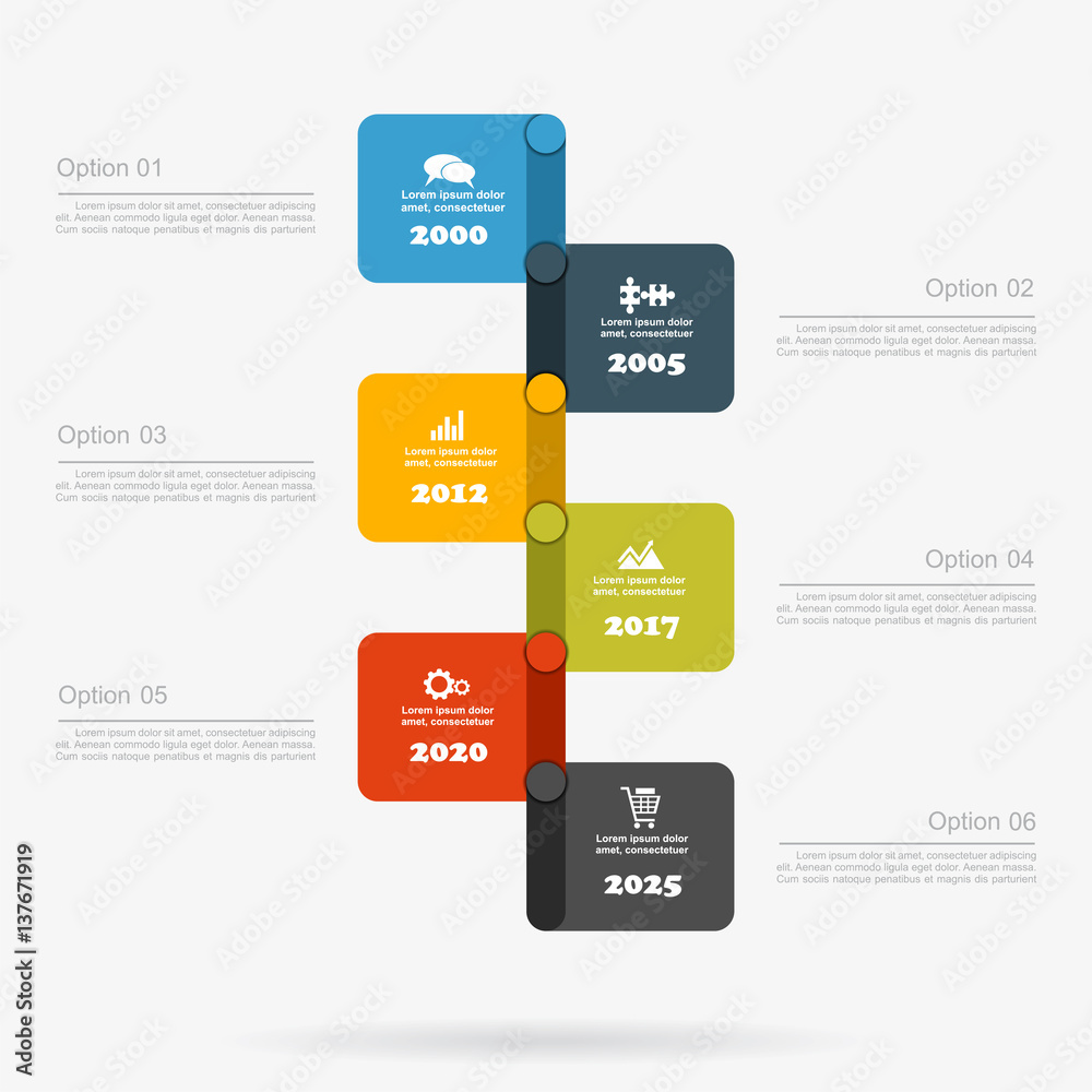 Design template with elements and icons. Vector illustration.