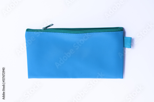 Carta da parati blue leather pencil case