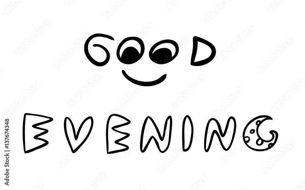 Obraz premium word design good evening
