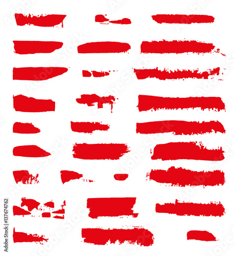 Wallpaper Mural red vector brush strokes of paint on white background Torontodigital.ca