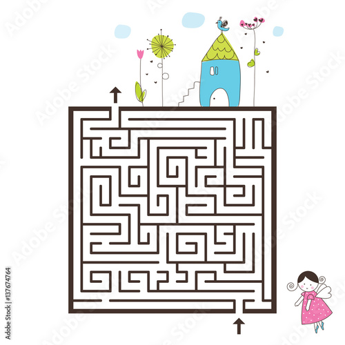 Labyrinth game image. Help find way home.