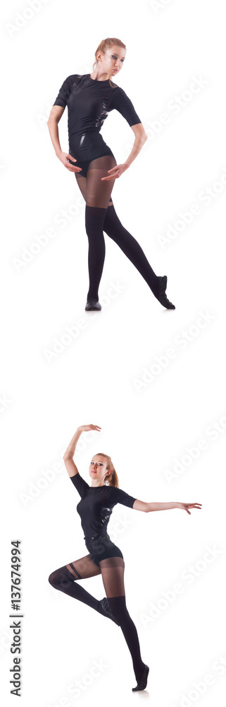 Fototapeta premium Woman dancing isolated on the white
