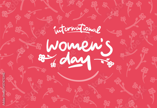 International womens day lettering vector logo postcard