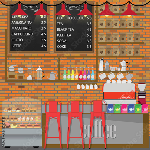 Modern Flat Design Coffee shop