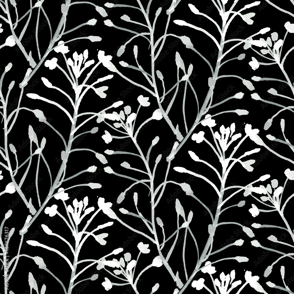 Fototapeta premium Vector watercolor floral pattern