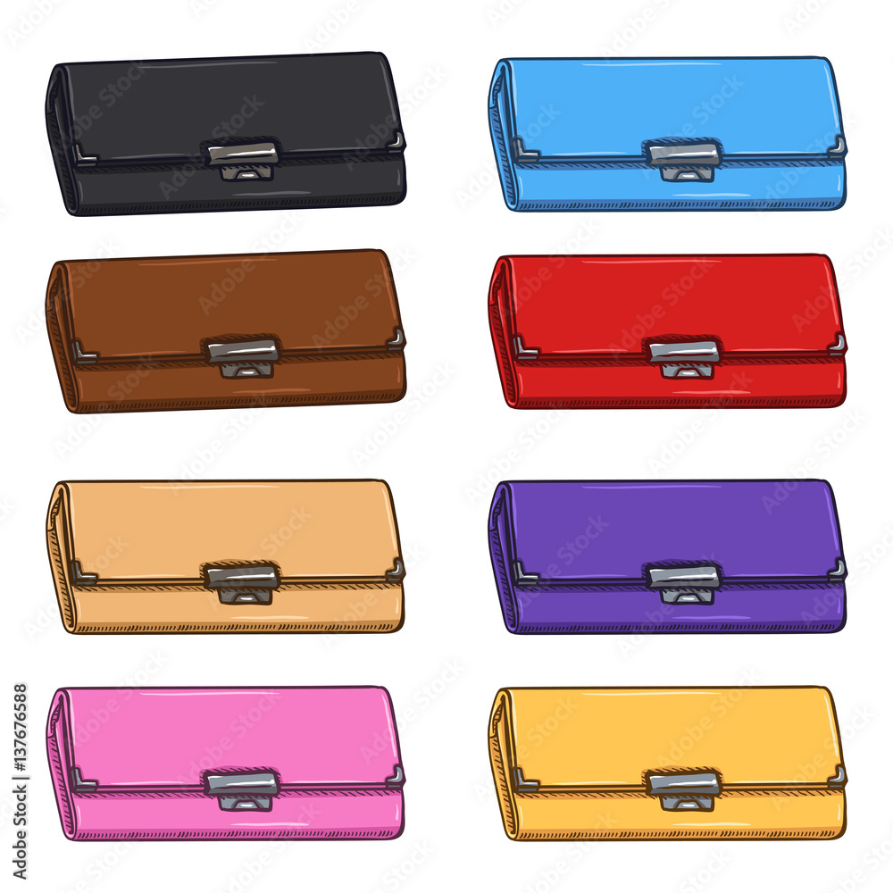 Vector Set of Cartoon Women Purse Vector Set of Cartoon Women Purse