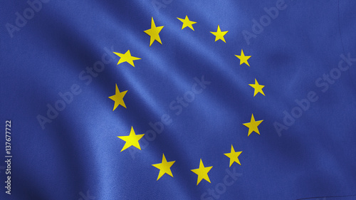 EU Flag Waving - European Union Background