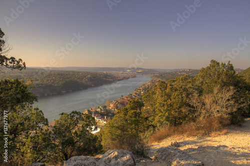 Mt Bonnell view during sunset photo