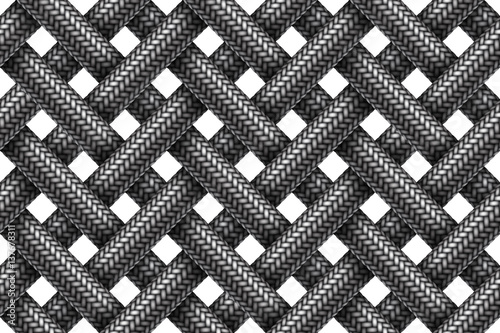 Vector seamless pattern of intersecting fabric braided cords.