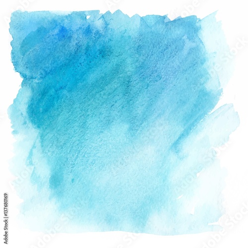 Abstract illustration. Watercolor splashes of sky blue watercolor paints.