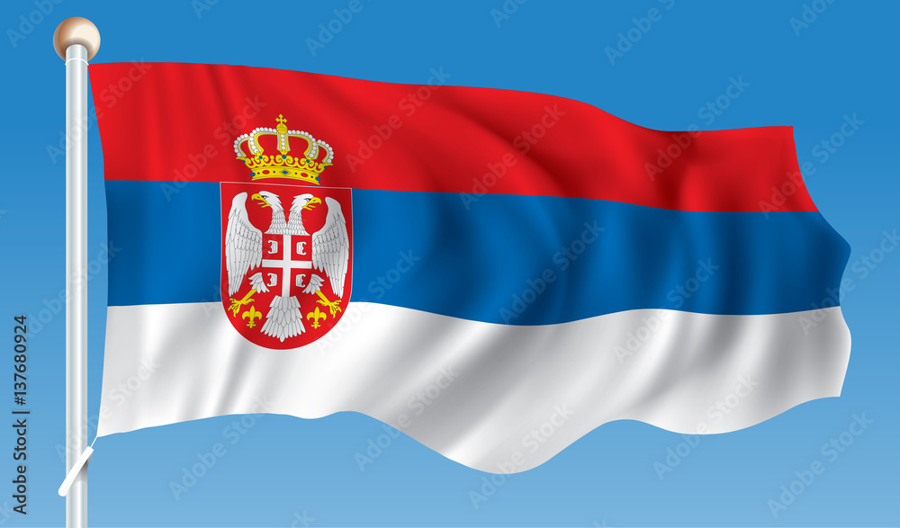 Naklejka premium Flag of Serbia