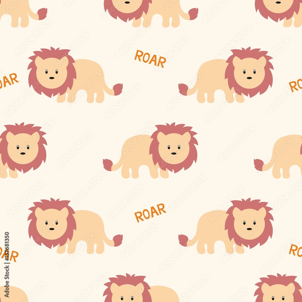 Stylized lion cartoon style. Background Stylized lion cartoon style. Background