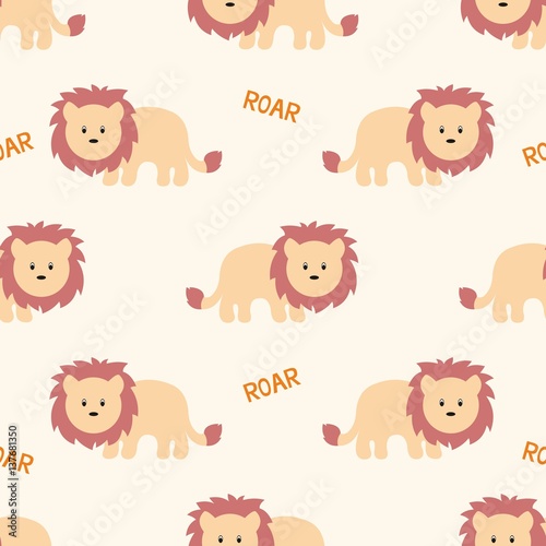 Stylized lion cartoon style. Background