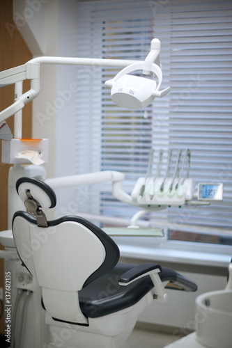Armchair patient and equipment in the dental office