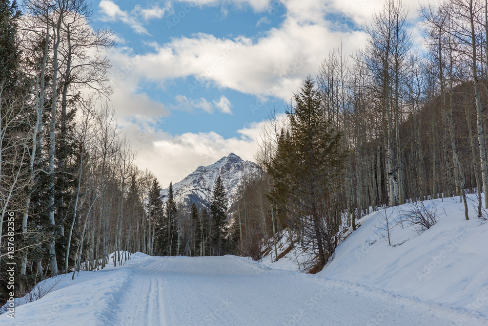 Obraz premium Trail to Winter Mountains