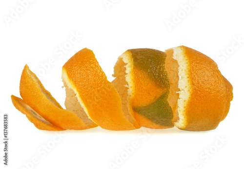Skin of orange isolated on a white background