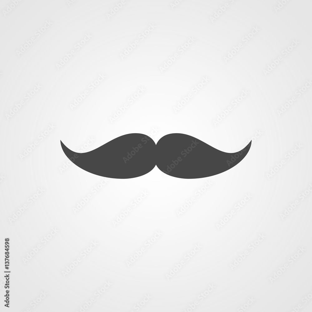 Facial hair mustache flat icon for apps and websites Facial hair mustache flat icon for apps and websites