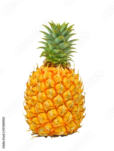 Isolated pineapple on white with clipping path
