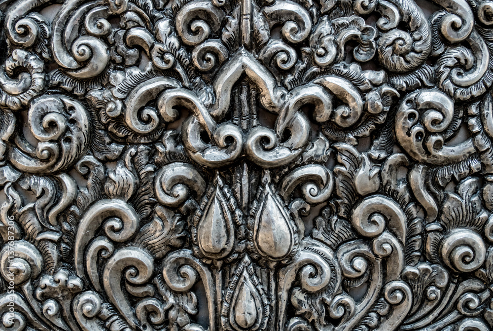 Fototapeta premium Thai pattern Silver craft