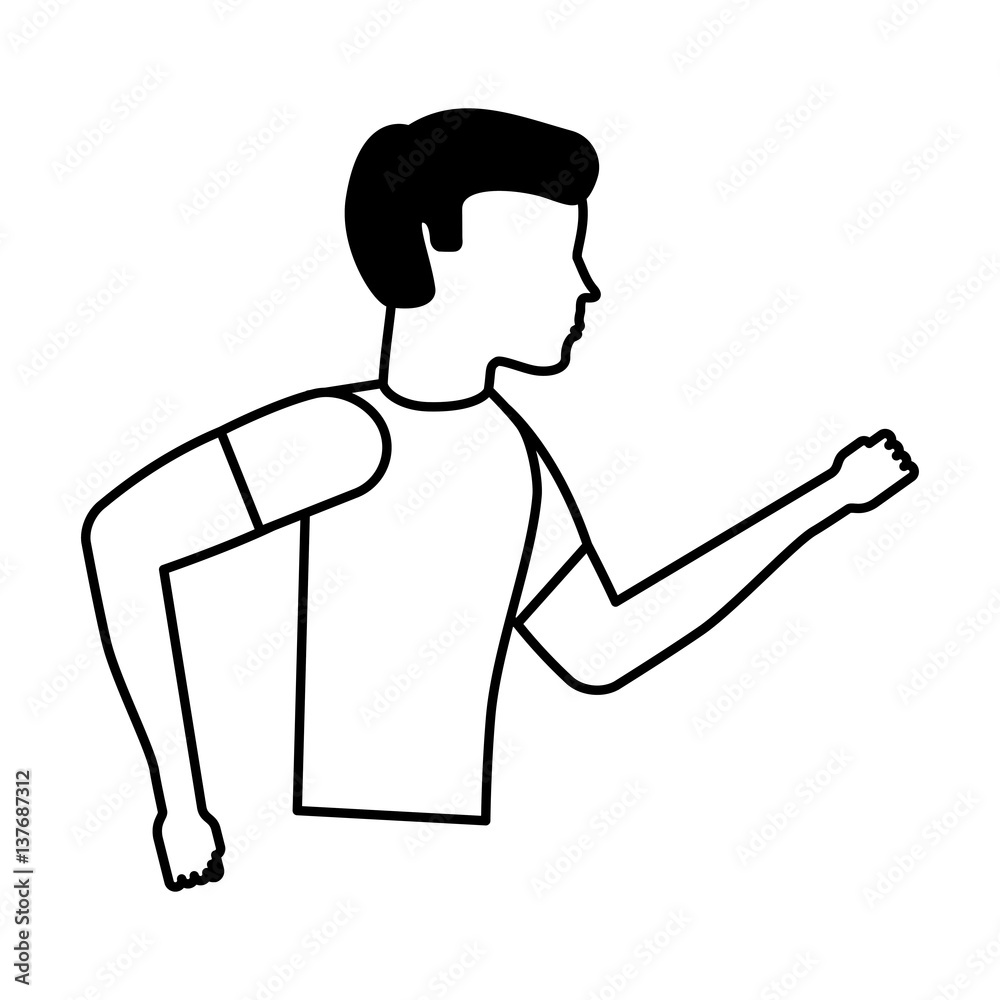athlete man avatar fitness vector illustration design