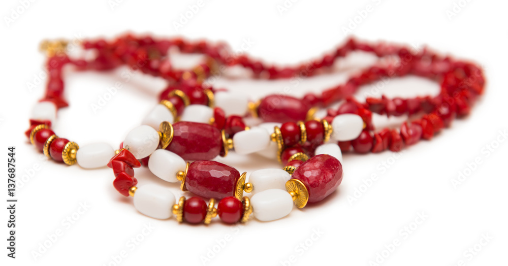 Elegant jewellery isolated on the white background Elegant jewellery isolated on the white background