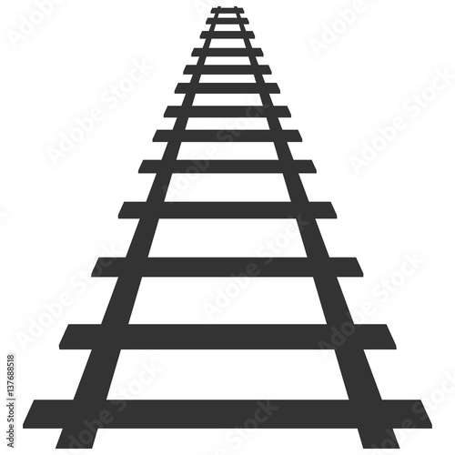 Fotografia, Obraz locomotive railroad silhouette track rail transport background  transit route il