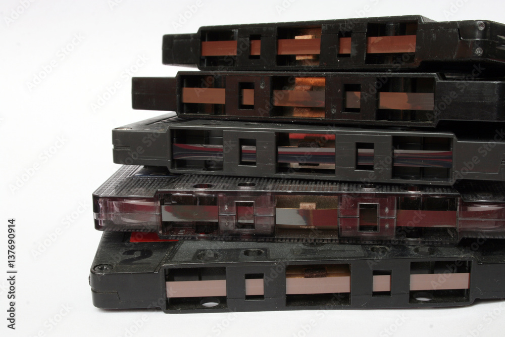 Old compact audio cassette tapes Old compact audio cassette tapes
