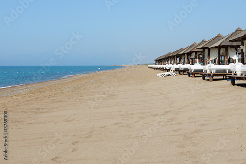 The beach at luxury hotel, Antalya, Turkey