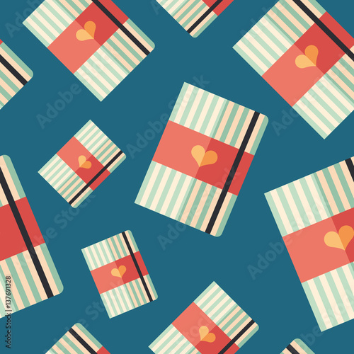 Notepad flat icon seamless pattern.