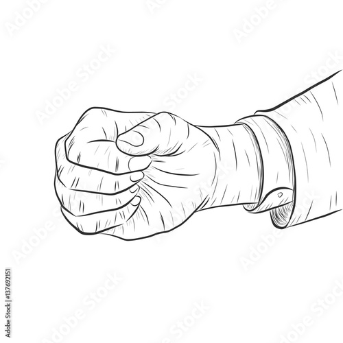 business man hand punch isolated on white background.