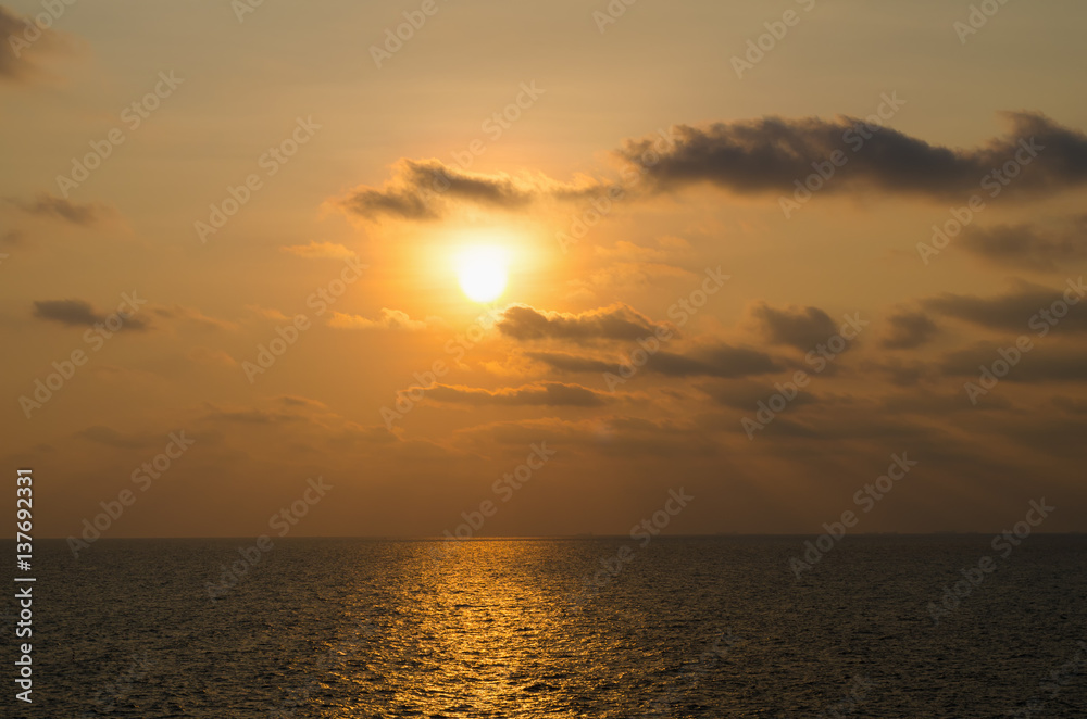 Fototapeta premium Orange sunset sky,Sunset Sky Background