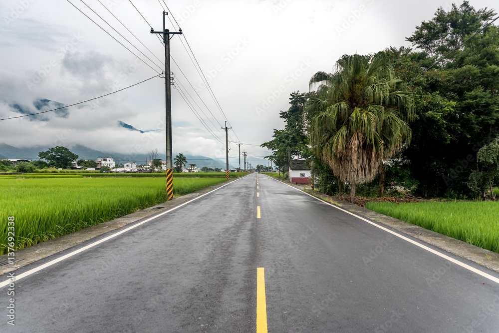Fototapeta premium Empty Straight road