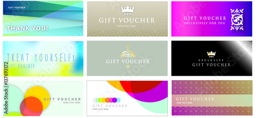 A RANGE OF DESGNS FOR PAPER GIFT VOUCHERS