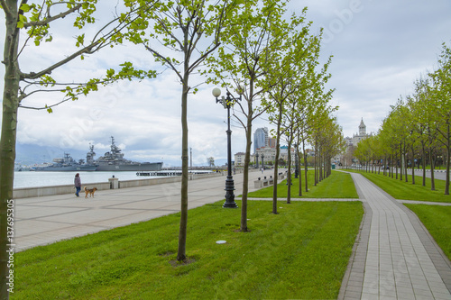 Obraz na płótnie Novorossiysk sea buildings w salonie