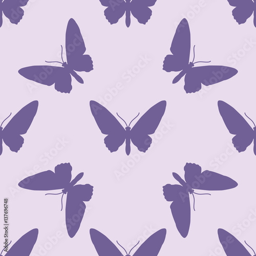 Symmetrical pattern of butterflies in gentle pastel tones. Suitable for festive and celebratory decoration.