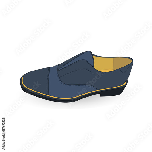 Classic male brogue shoe, vector, illustration,
