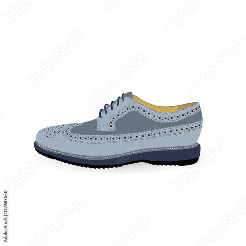classic male oxford shoes, vector, illustration,