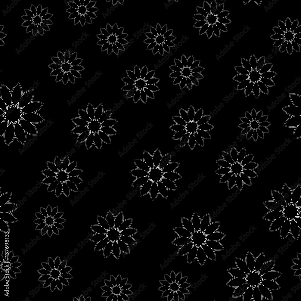 Exquisite floral ornament with random flowers. For fabric, wrapping paper, wallpaper, design and interior. Vector background. Exquisite floral ornament with random flowers. For fabric, wrapping paper, wallpaper, design and interior. Vector background.