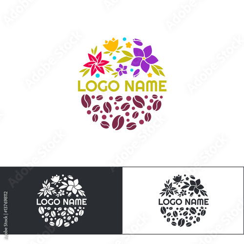 Flowers Coffee Logo Three