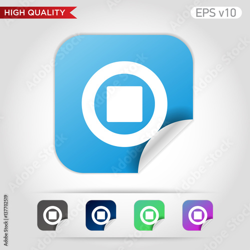 Stop playing icon. Button with stop icon. Modern UI vector.