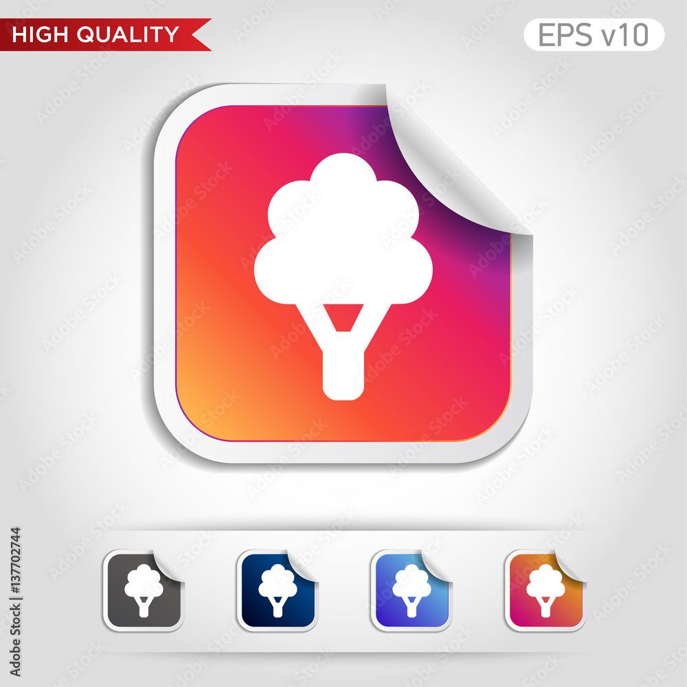 Tree icon. Button with tree icon. Modern UI vector. Tree icon. Button with tree icon. Modern UI vector.