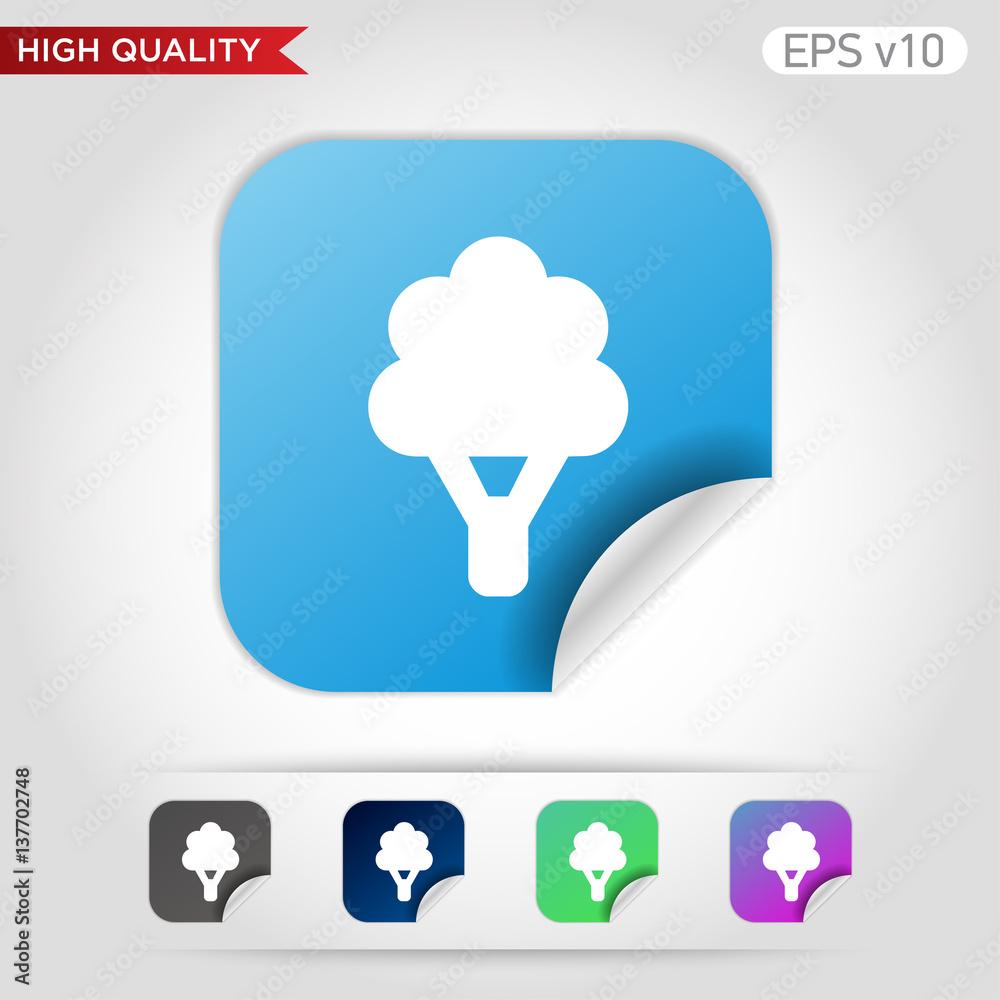 Tree icon. Button with tree icon. Modern UI vector. Tree icon. Button with tree icon. Modern UI vector.