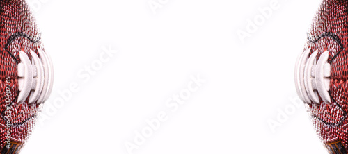 American football ball banner on white background and place for text