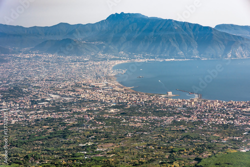 Foggy view of gulf of Naples