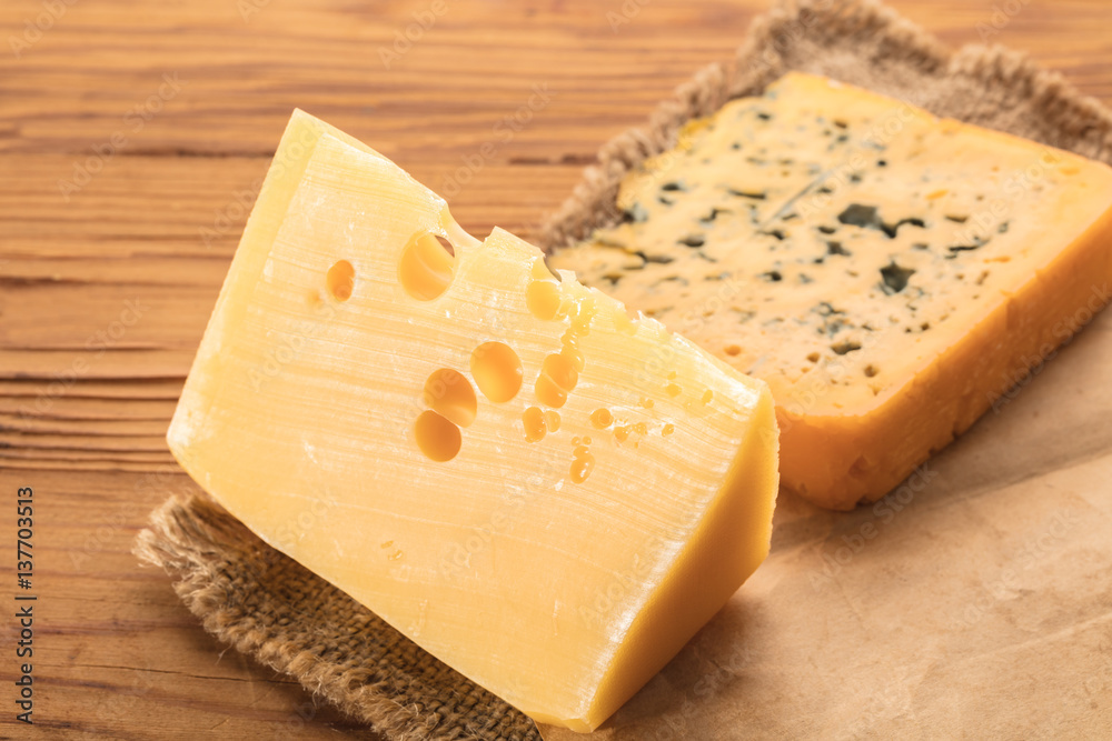 cheese pieces closeup