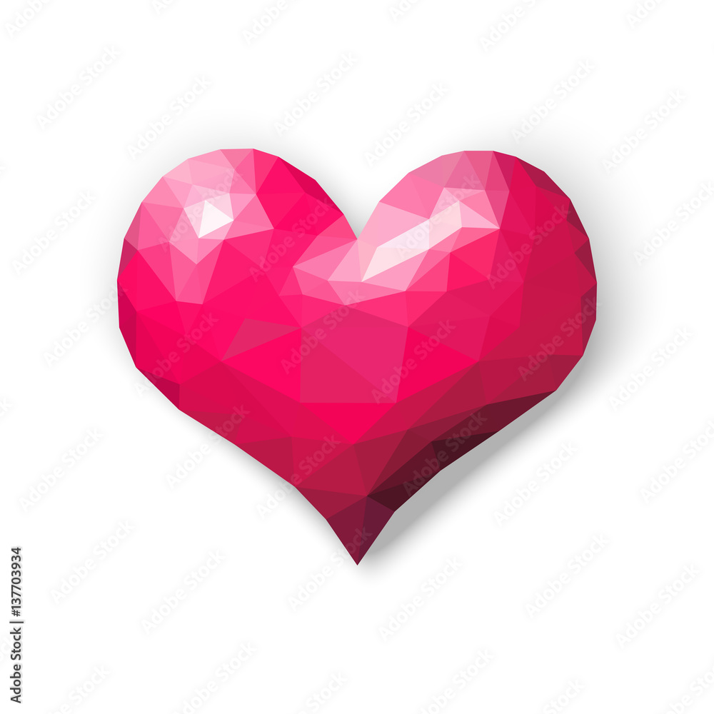 symbol of love polygon heart for Valentine's Day